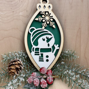 Christmas Ornament - Snowman Wearing Toboggan Cap