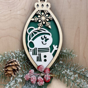 Christmas Ornament - Snowman Wearing Ear Muffs