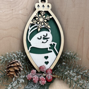 Christmas Ornament - Snowman with Heart Buttons