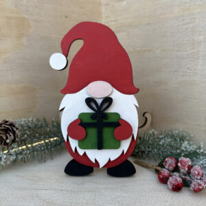 Garden Gnome Holding Christmas Present